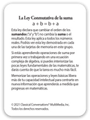 Tarjetas de Memoria Suma La Ley Conmutativa (CC Math Flashcards Spanish For Addition)