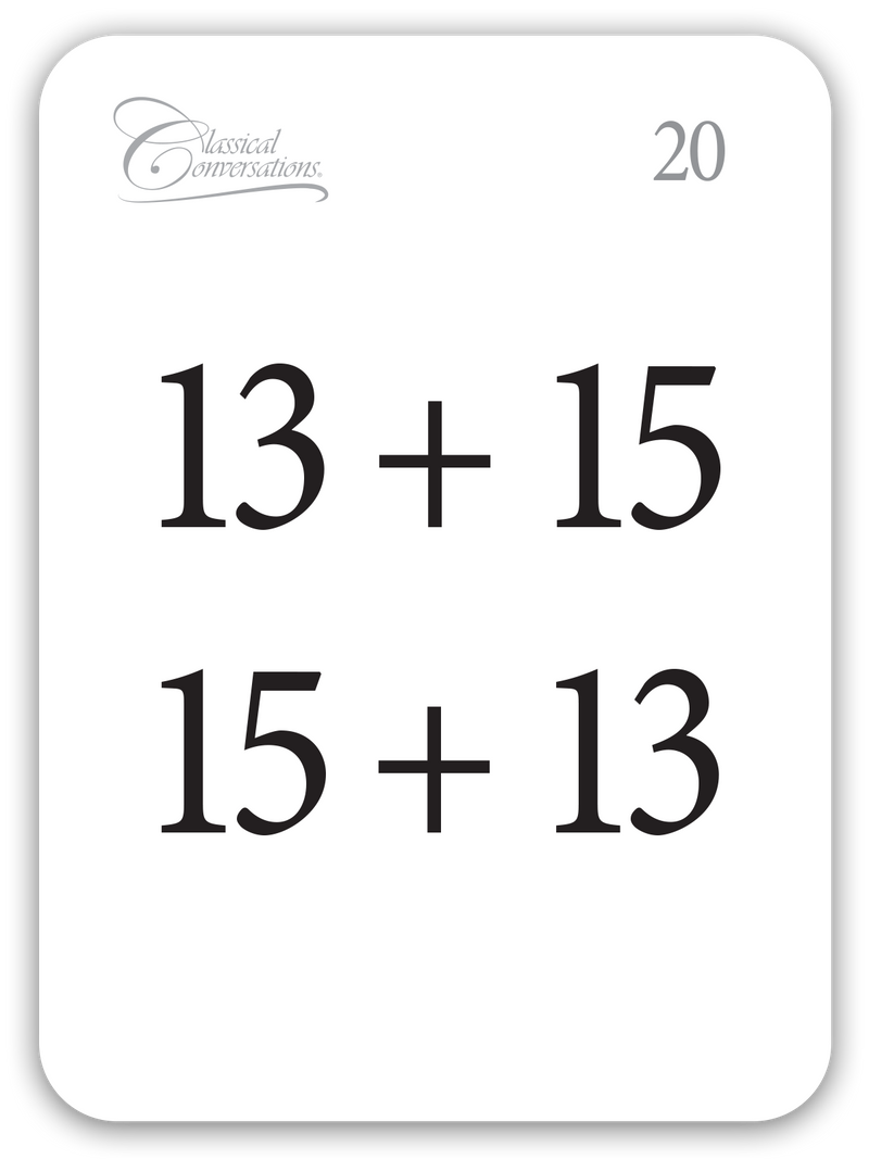 Tarjetas de Memoria Suma La Ley Conmutativa (CC Math Flashcards Spanish For Addition)