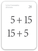 Tarjetas de Memoria Suma La Ley Conmutativa (CC Math Flashcards Spanish For Addition)