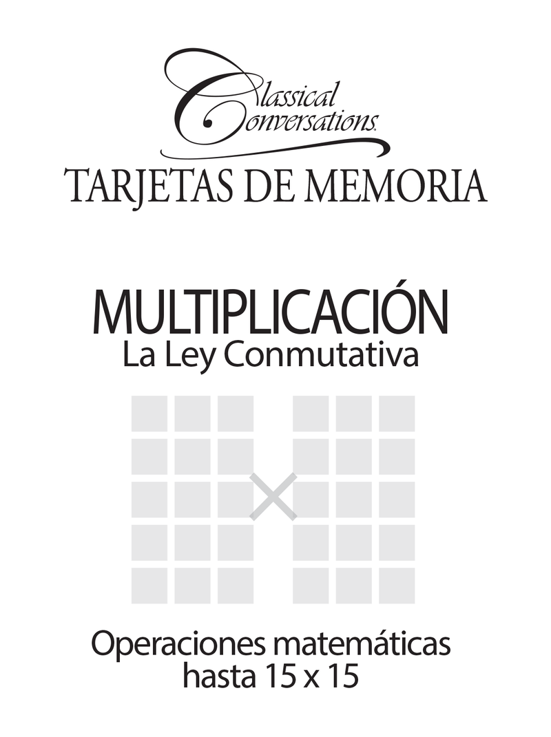 Multiplicación La Ley Conmutativa (CC Math Flashcards Spanish For Multiplication)