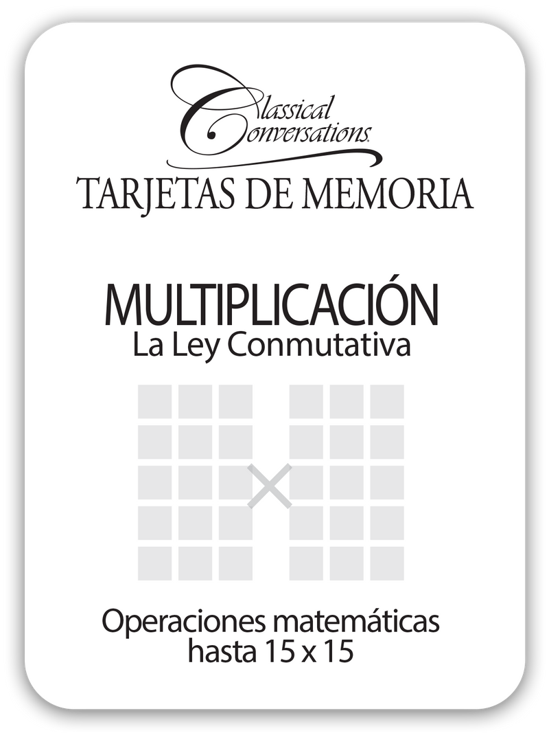 Multiplicación La Ley Conmutativa (CC Math Flashcards Spanish For Multiplication)