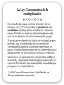 Multiplicación La Ley Conmutativa (CC Math Flashcards Spanish For Multiplication)
