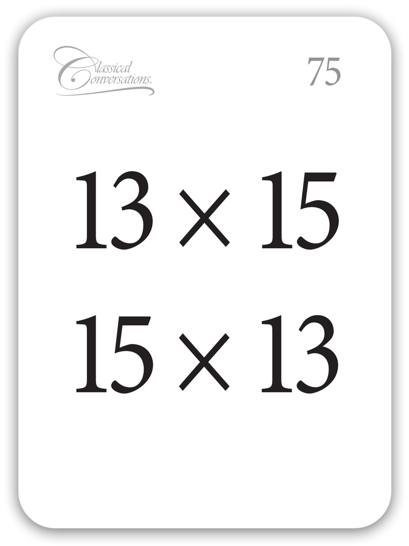 Multiplicación La Ley Conmutativa (CC Math Flashcards Spanish For Multiplication)