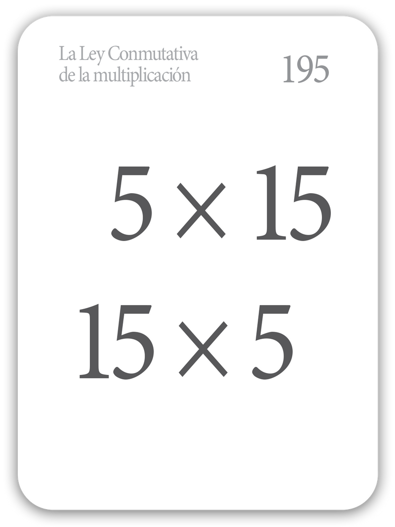 Multiplicación La Ley Conmutativa (CC Math Flashcards Spanish For Multiplication)