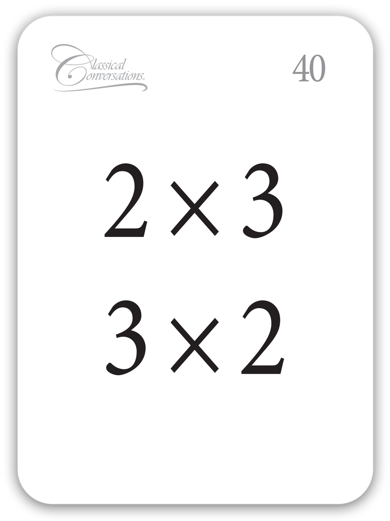 Multiplicación La Ley Conmutativa (CC Math Flashcards Spanish For Multiplication)