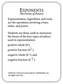 Math Flashcards Exponents: The Forms of Powers