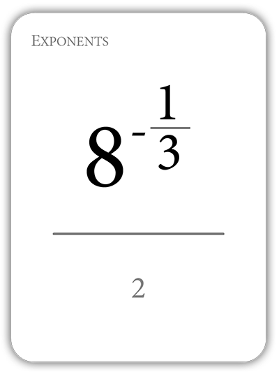 Math Flashcards Exponents The Forms Of Powers