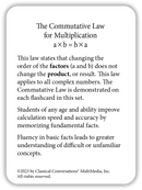 Multiplication: The Commutative Law (Math Flashcards)