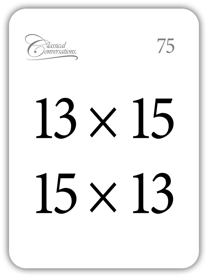 Multiplication: The Commutative Law (Math Flashcards)