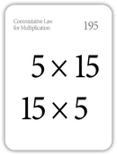 Multiplication: The Commutative Law (Math Flashcards)