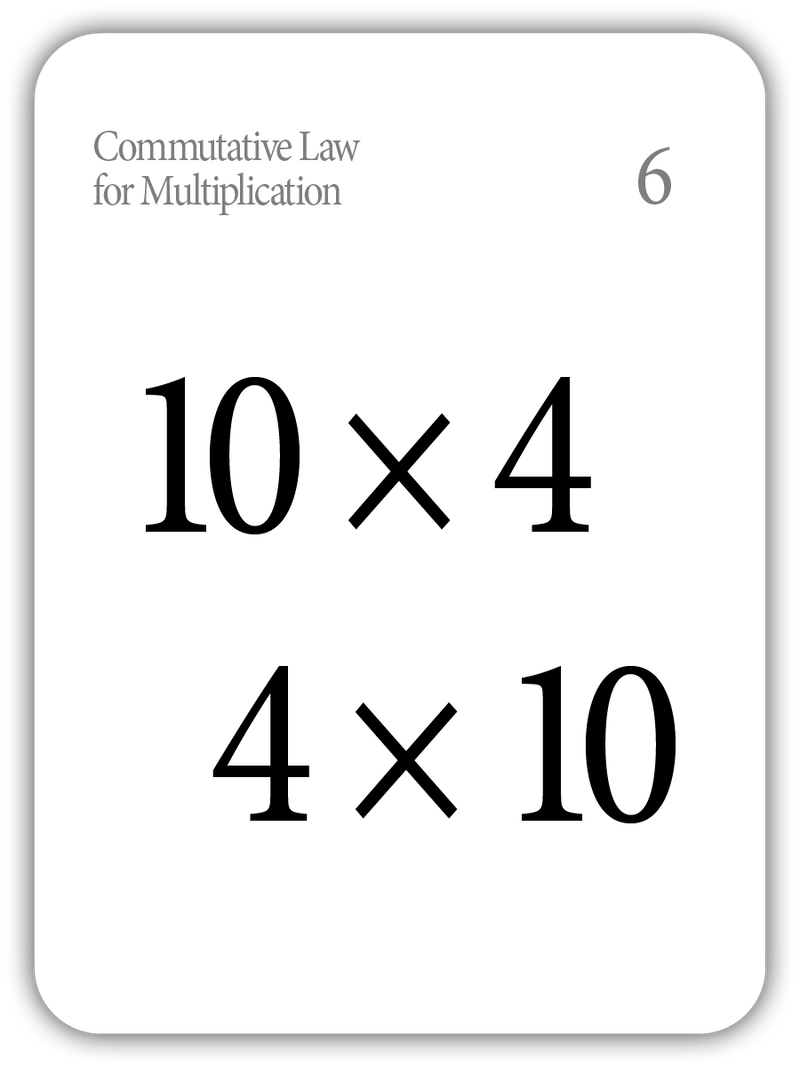 Multiplication: The Commutative Law (Math Flashcards)
