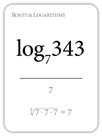 Math Flashcards Roots & Logarithms: Bases and Indices