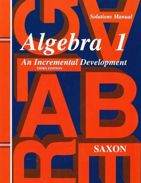 SAXON ALGEBRA 1 SOLUTIONS MANUAL