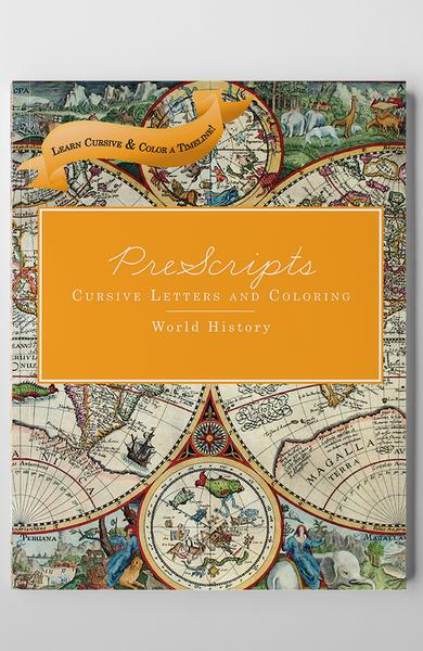 PRESCRIPTS® CURSIVE LETTERS AND COLORING: WORLD HISTORY